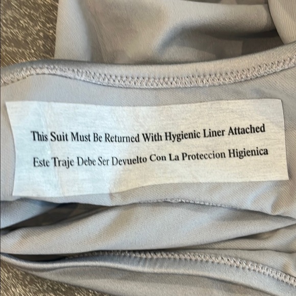 Women’s Shade & Shore New Size 17 Metallic Silver Gray One Piece Swimsuit - Picture 6 of 7